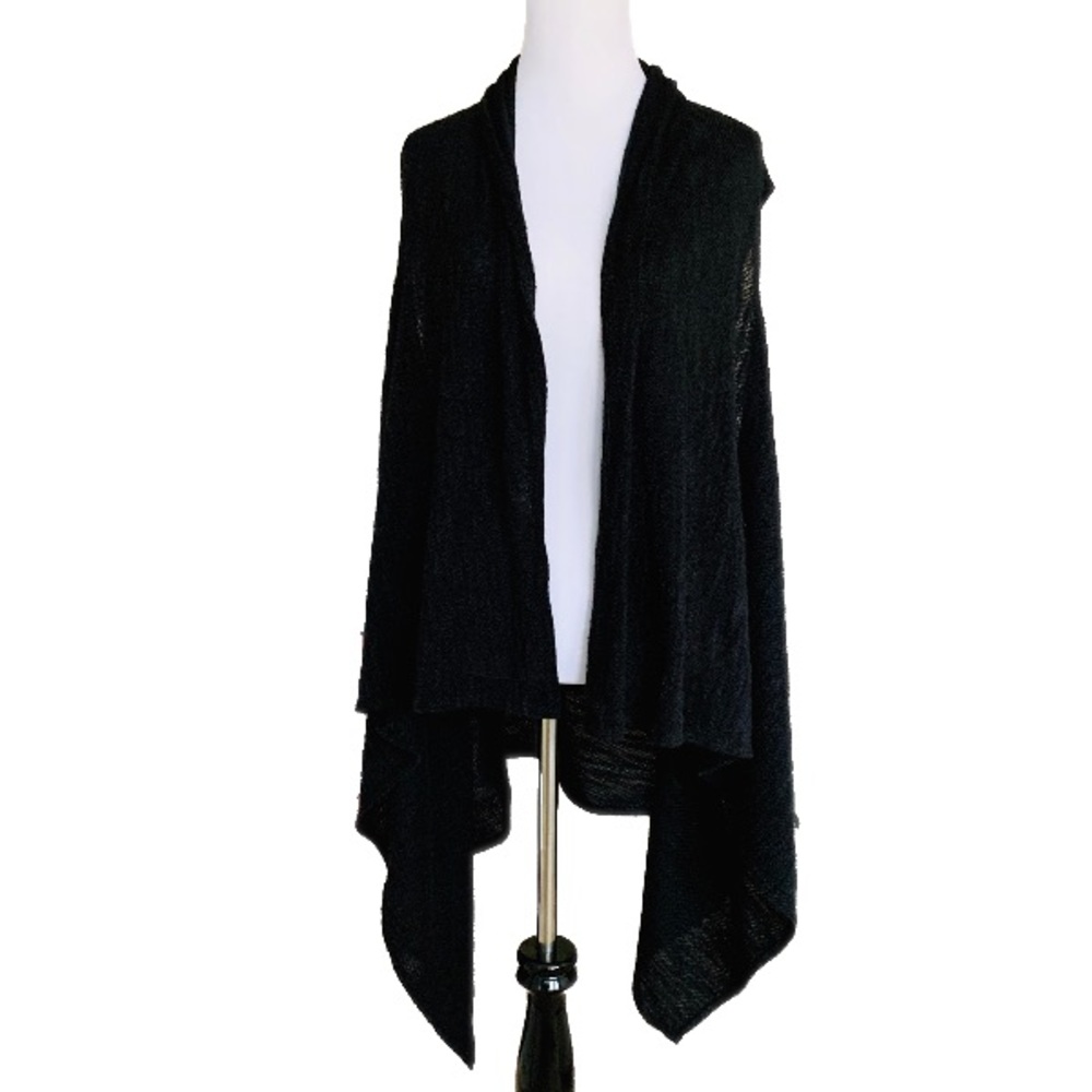 Nemphe black open cardigan, sweater one size - Picture 3 of 6
